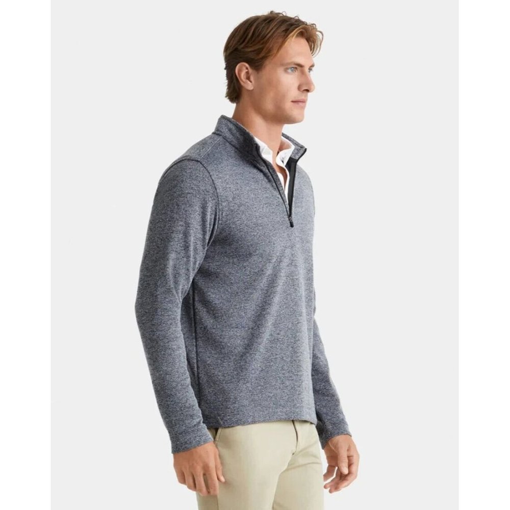 Rhone Mens M Sweater Commuter Insulating Mid-Layer Gray Quarter 1/4 Zip Pullover